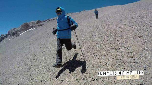 Kilian durante il record dell'Aconcagua (foto summitsofmylife.com)