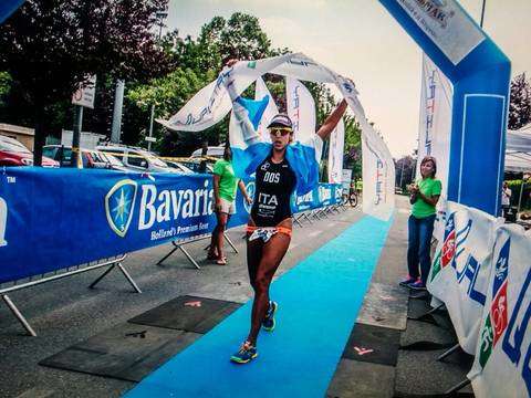 La vincitrice del Triathlon Sprint di Pianezza Romina Biagioli 