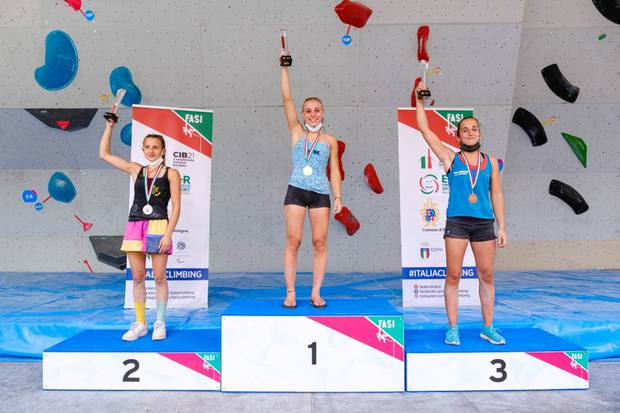 Campionati Italiani Boulder podio femminile (foto Fasi)