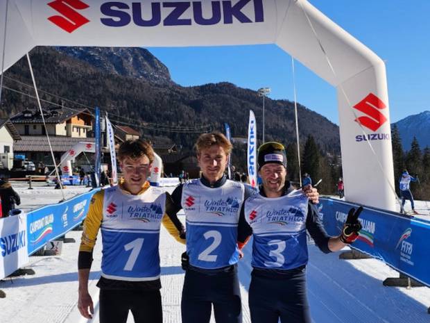 Campionati Italiani Winter  Triathlon podio maschile (foto Fitri Marsili)