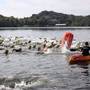 La partenza del Triathlon di Baldassarre al lago Sirio d'Ivrea (foto organizzazione)