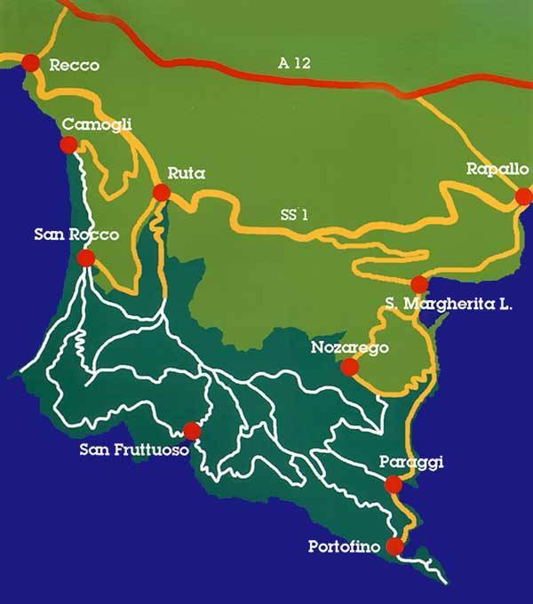 Mappa parco di Portofino