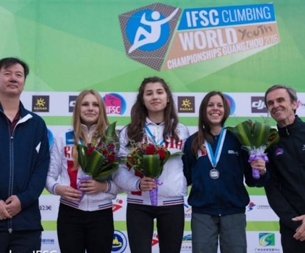 Mondiali giovanili arrampicata guangzhou 2016 podioSpeed YouthB (foto EddieFowke IFSC)