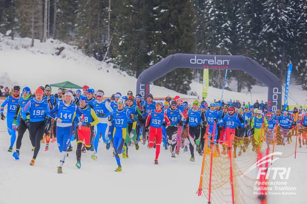 Partenza Mondiali Winter Triathlon Asiago (foto Ballabio Fitri) (1)