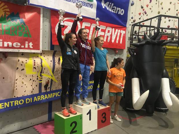 Podio femminile Coppa Italia Lead Brugherio (foto federclimb)