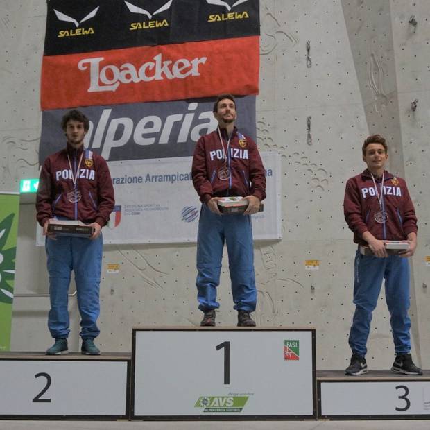 Podio maschile campionato italiano lead 2018 (foto federclimb)