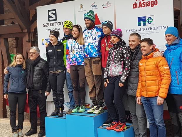 Podio maschile e femminile Campionato Italiano Winter Triathlon