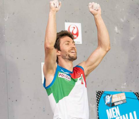 Stefano Ghisolfi vincitore Coppa del mondo Arrampicata Lead (foto Federclimb)