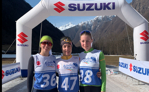 Suzuki Winter Triathlon Circuit Valbondione podio femminile (foto Fitri)
