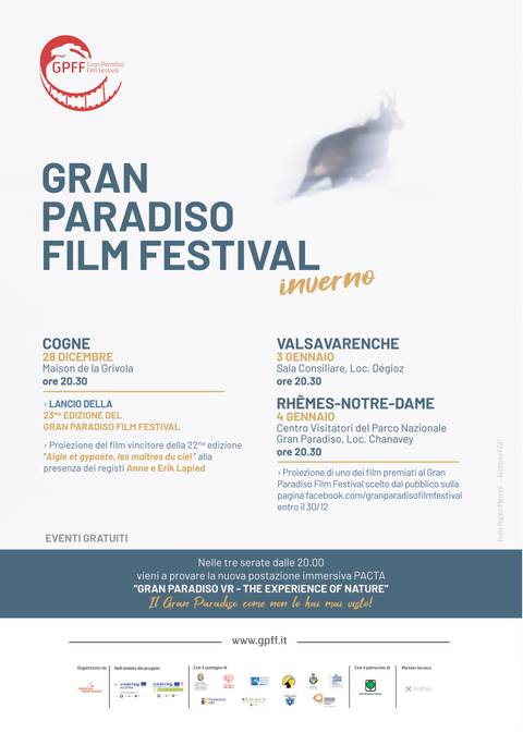 Volantino Gran Paradiso Film Festival d'inverno